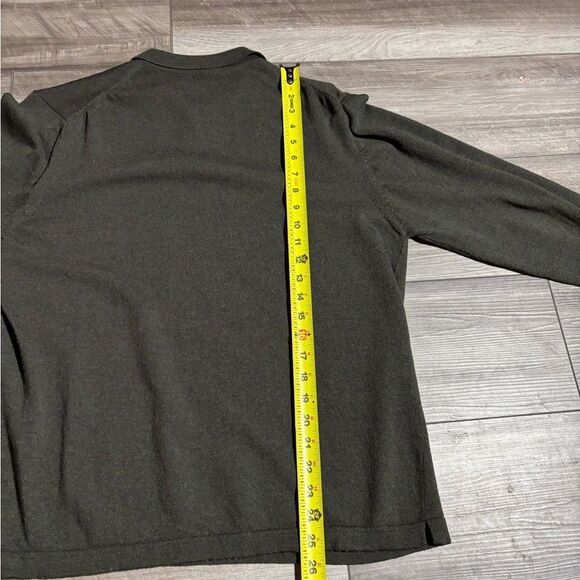 Men’s Banana Republic Green Long Sleeve Polo Shirt Size M Extra Fine Marino Wool - Picture 5 of 5
